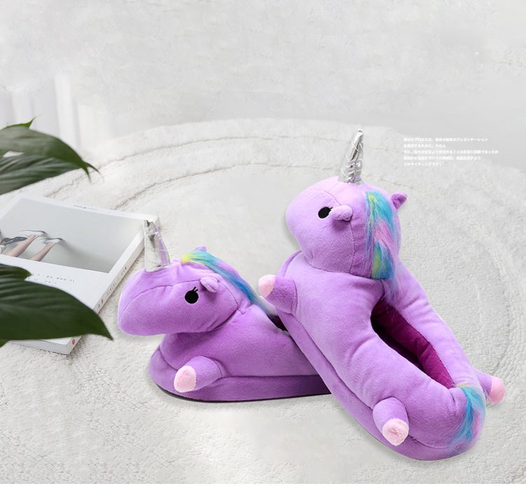 Unicorn Slippers Multi-Colored Warm Pluffy Comfortable Heel For Kid ...